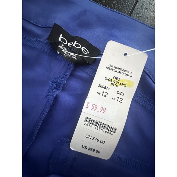 NWT bebe Pants Y2K Ankle Zip Size 12 Stretch Career Office Dress Casual MID RISE - Picture 6 of 13